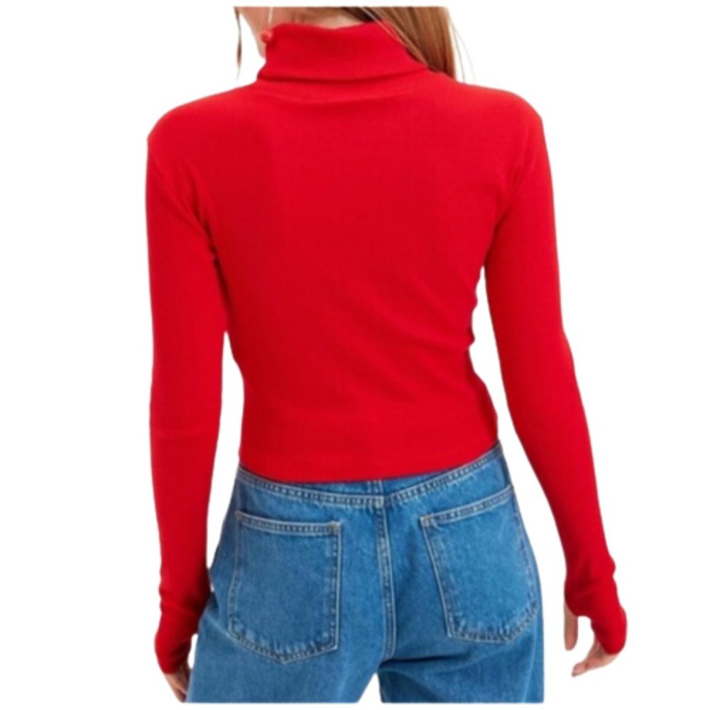 Women High Neck Pure Cotton Top - Picture 2 of 7